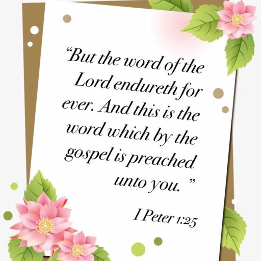The Word of the Lord endures for ever...