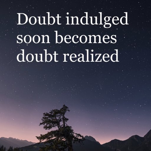 Don't indulge doubt